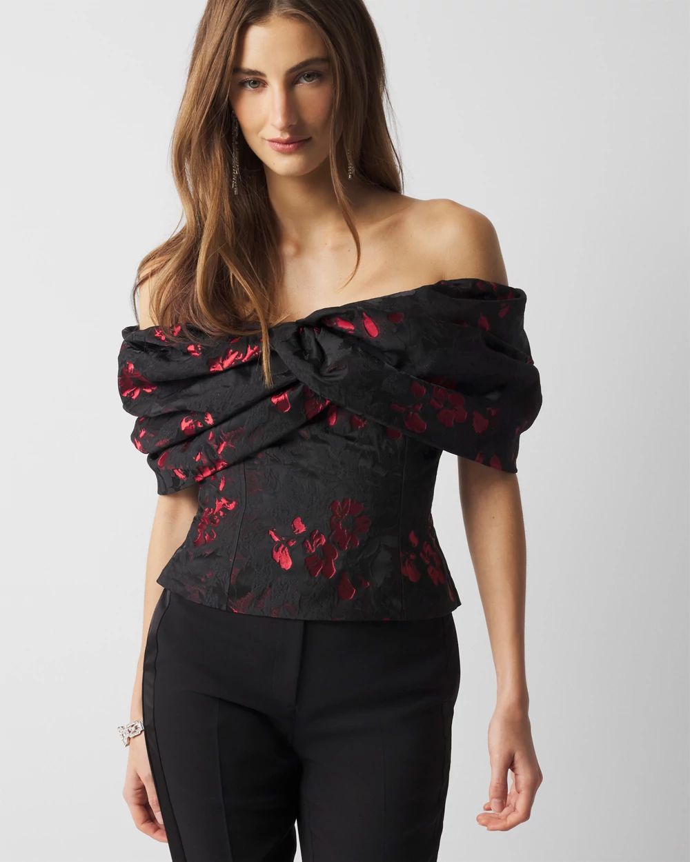 Floral Jacquard Bustier | White House Black Market